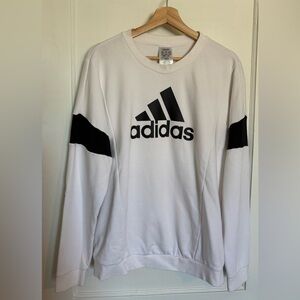 Adidas Men's Crewneck Sweater in White and Black